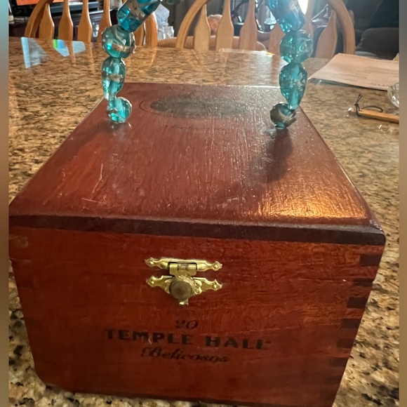 Vtg Handmade Cigar Box handbag / handled box - Picture 5 of 14